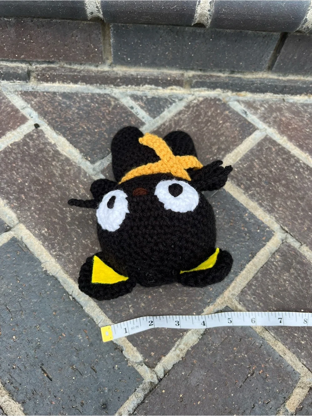 Hand Crocheted Felix the Stylish Black Cat Stuffed Animal Plushie!